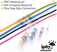 Cargar imagen en el visor de la galería, 50PCS Solder Sleeve Heat Shrink Butt Waterproof AWG 10-26 Wire Splice Connector
